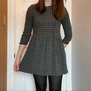 Zara grey plaid 3/4 sleeve dress